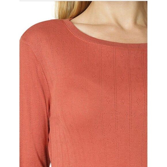 Juniors No Comment‎ Top  Pointelle Burnt Orange XL - Picture 6 of 8